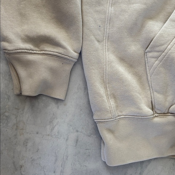 Nike  pullover hoodie  cream/white logo on chest  muff front pockets EUC - Picture 4 of 15